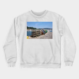 Lobster Pots on The Cobb, Lyme Regis, Dorset Crewneck Sweatshirt